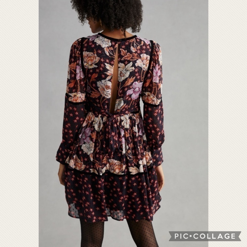 NWT Temperley London x Anthro Mixed-Print Tiered Mini Dress (Price Firm) - Picture 5 of 15